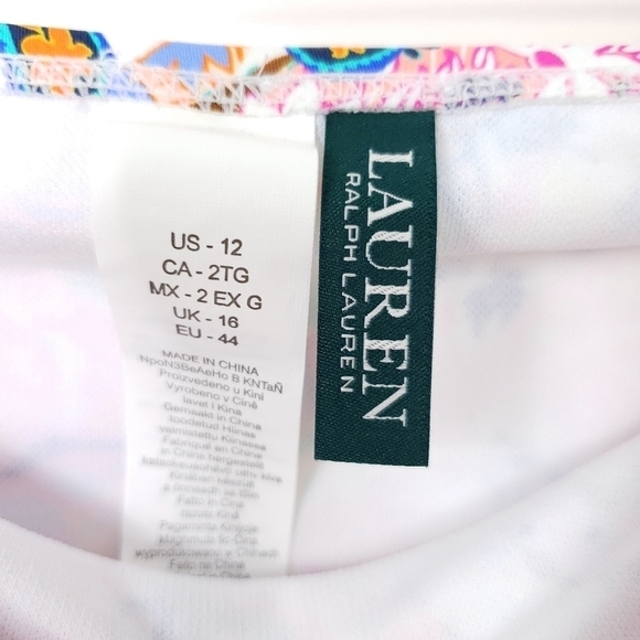 Lauren Ralph Lauren Bright paisley multi color pattern bikini bottom sz12 - Picture 4 of 6